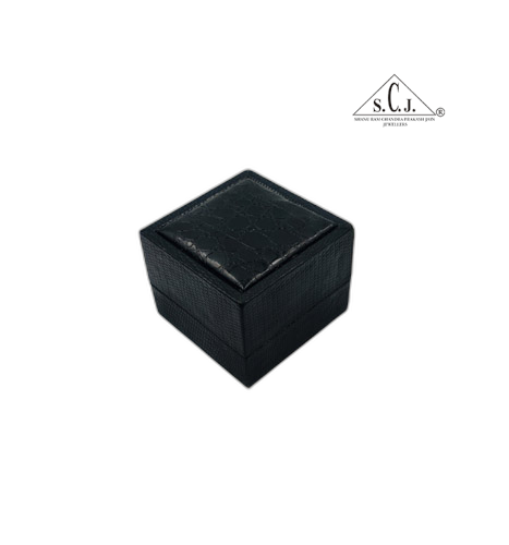 Black Crocodile Texture Big Ring Box