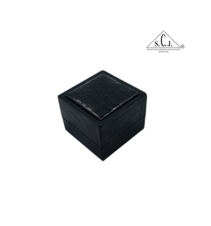 Black Crocodile Texture Big Ring Box