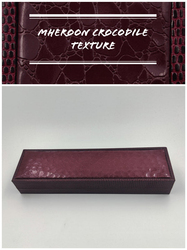 Maroon Crocodile Texture Small Chain Box