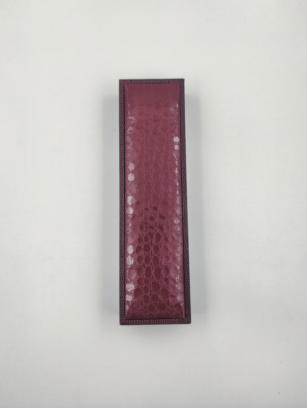 Maroon Crocodile Texture Small Chain Box