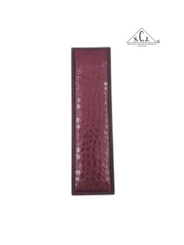 Maroon Crocodile Texture Small Chain Box