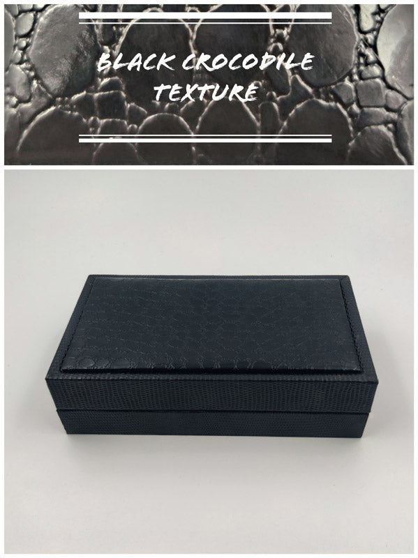 Black Crocodile Texture Double Bangle Box