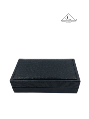 Black Crocodile Texture Double Bangle Box