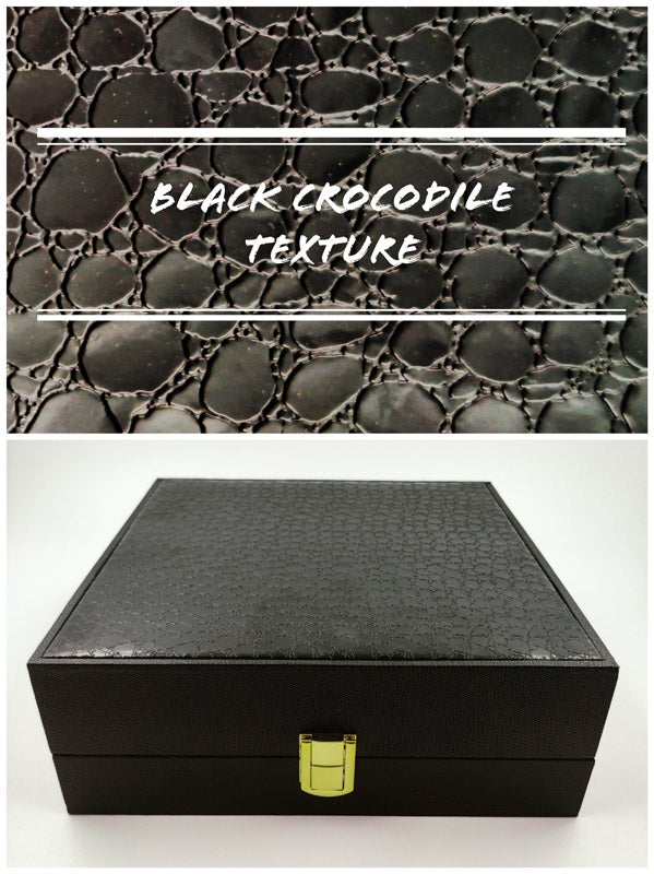 Black Crocodile Texture Choker Set Box