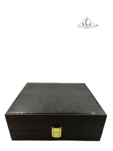 Black Crocodile Texture Choker Set Box