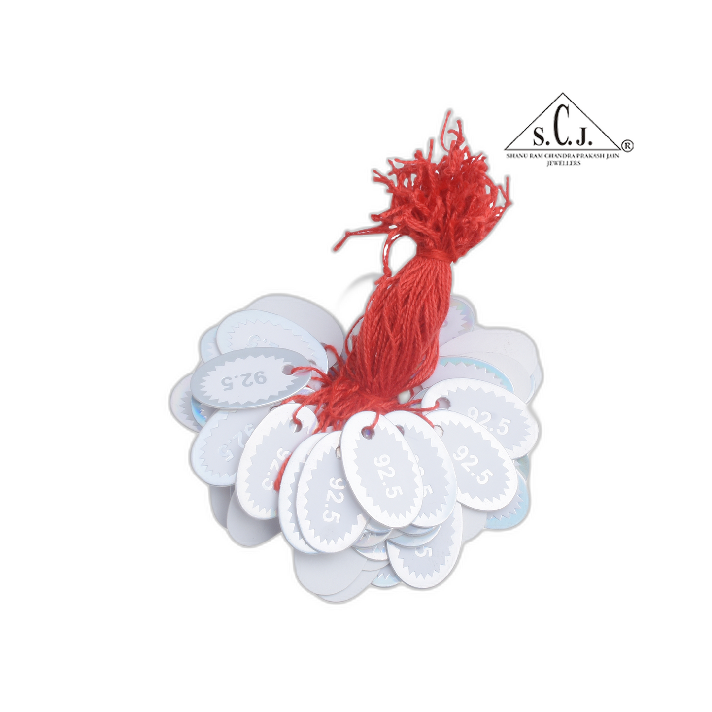 High Quality Silver Jewelry Tags – 92.5 Pre-Printed (Pack of 10 Bunches | Approx. 500 Tags)