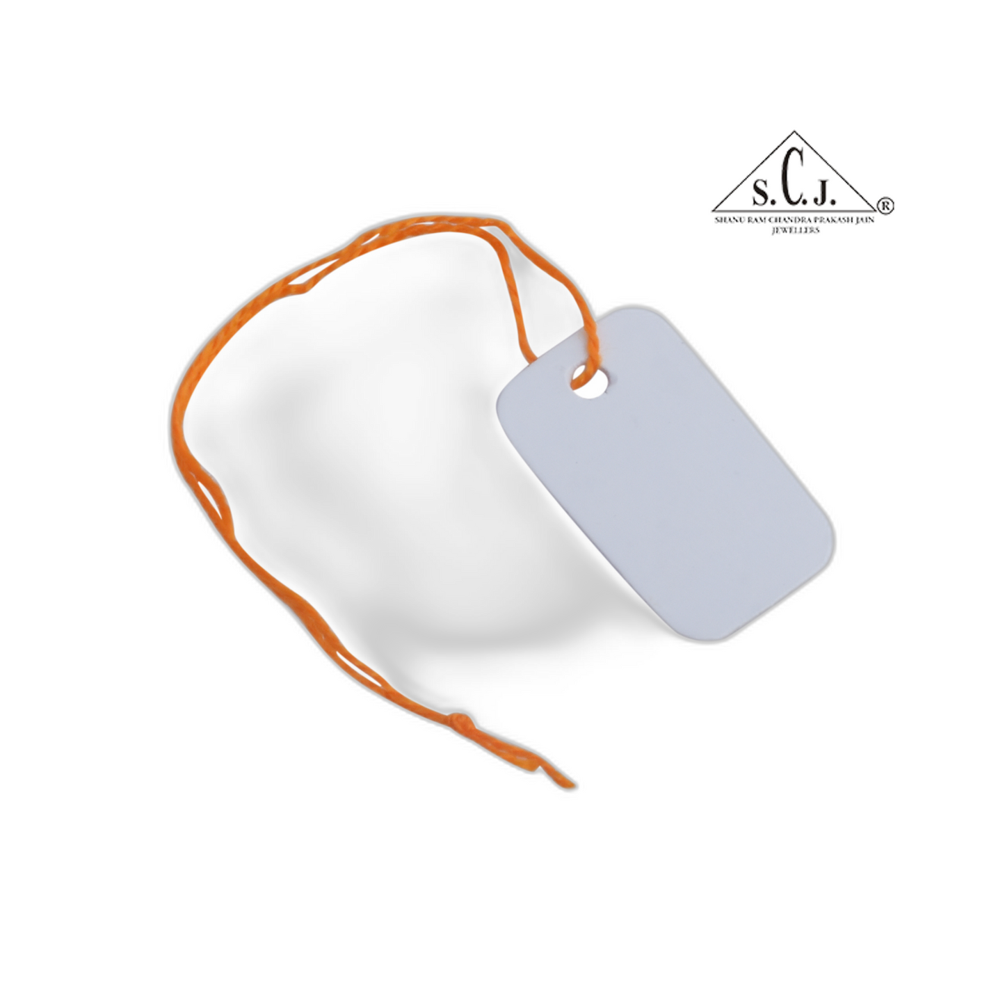 White Paper Price Tags with Thread (Pack of 10 Bunches) | Price Tag with Orange Thread