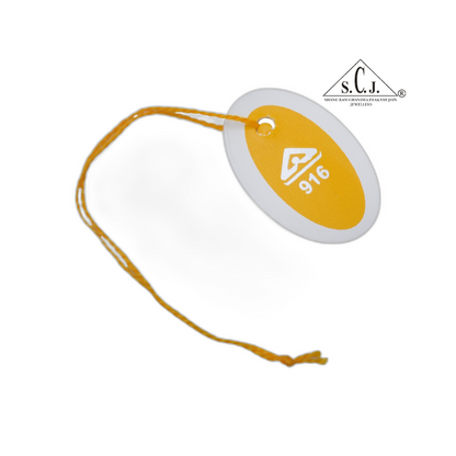 916 Hallmark Oval Tags with Yellow Thread (Pack of 10 Bunches) | Approx. 500 Tags)