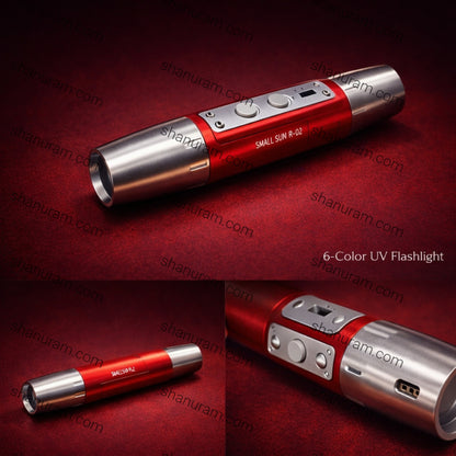 Gemstone Identification Torch with 6 LED Shades | Jade flashlight | Lithium Battery USB Rechargable Dual Head for Academic Research