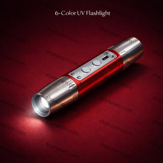 Gemstone Identification Torch with 6 LED Shades | Jade flashlight | Lithium Battery USB Rechargable Dual Head for Academic Research