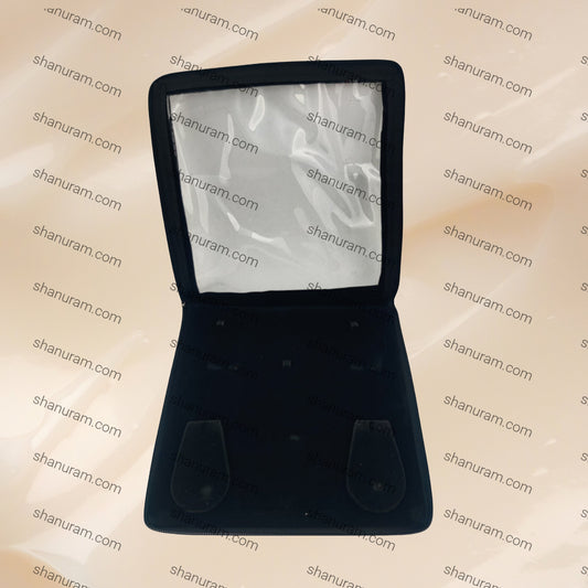 Square Black Velvet Necklace Set Zipper Folder