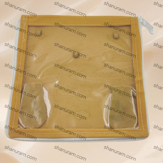 Square Brown Velvet Medium Necklace Set Zipper Folder