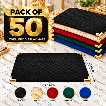 SCJ Premium Suede Jewellery Display Counter Cloth 18 x 25 Inches with Metal Corners | Jewellery & Gemstone Display Mat