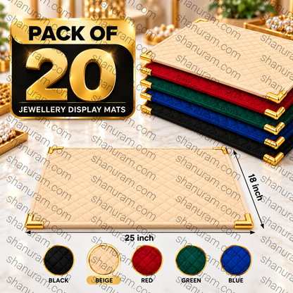 SCJ Premium Suede Jewellery Display Counter Cloth 18 x 25 Inches with Metal Corners | Jewellery & Gemstone Display Mat