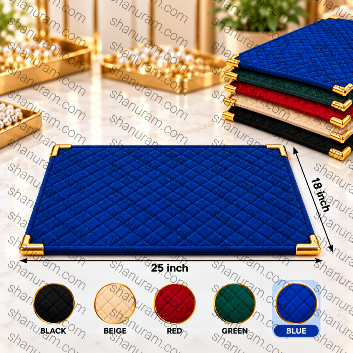 SCJ Premium Suede Jewellery Display Counter Cloth 18 x 25 Inches with Metal Corners | Jewellery & Gemstone Display Mat