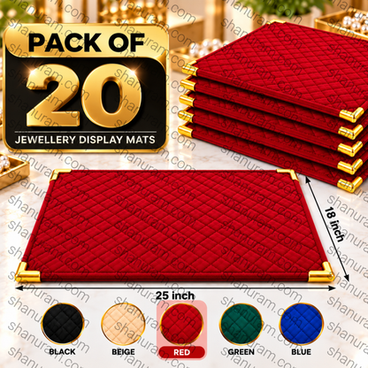SCJ Premium Suede Jewellery Display Counter Cloth 18 x 25 Inches with Metal Corners | Jewellery & Gemstone Display Mat
