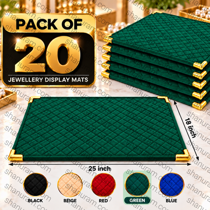 SCJ Premium Suede Jewellery Display Counter Cloth 18 x 25 Inches with Metal Corners | Jewellery & Gemstone Display Mat