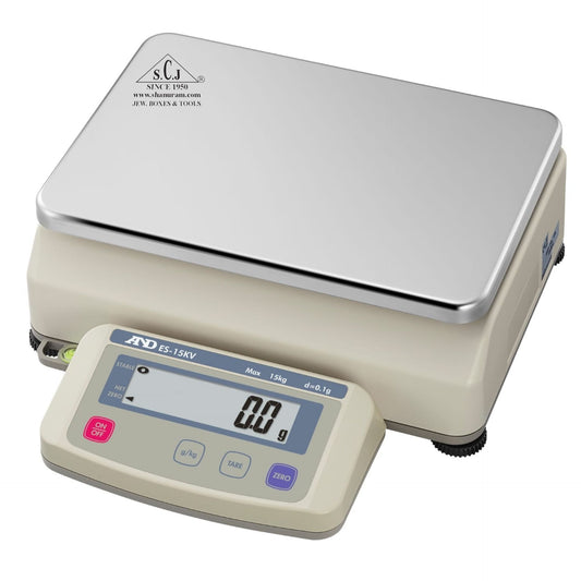 SCJ ES-15KV silver weighing scale with 36kg capacity and 0.1g accuracy for bullion and jewellery use