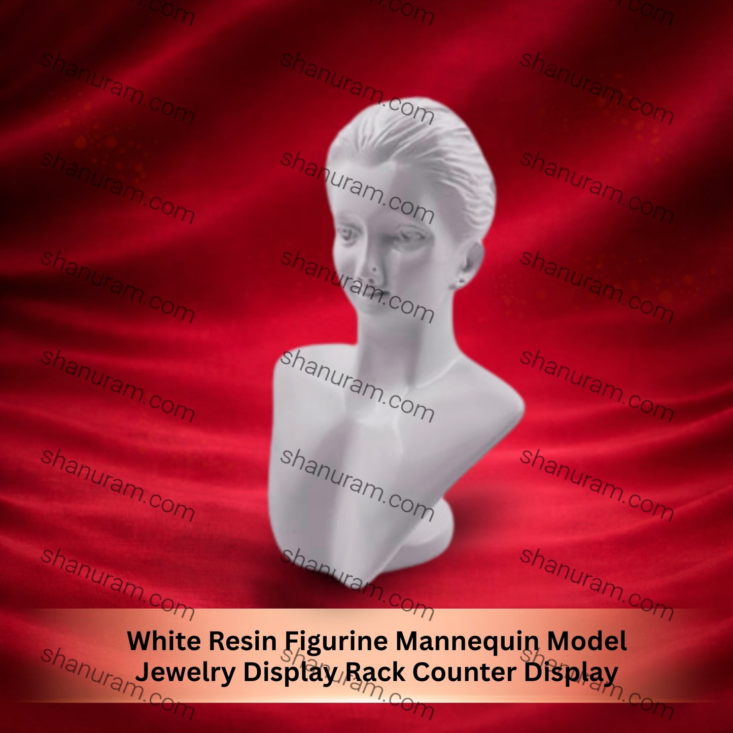 White Resin Figurine Mannequin Model Jewelry Display Rack Counter Display (White), 7"