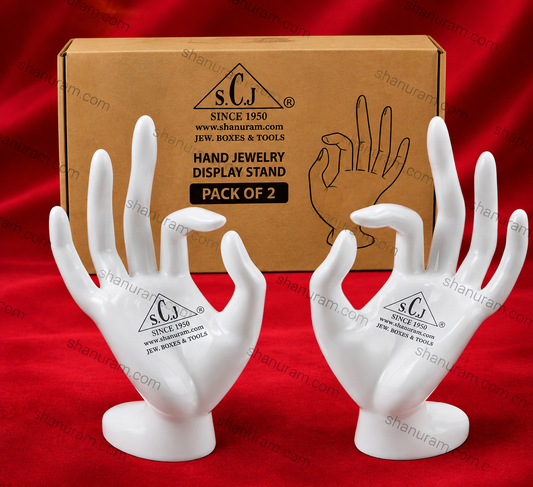 SCJ Premium Polyresin Hand Jewellery Display Stand for Bracelet, Watch & Ring – White | Pack of 2