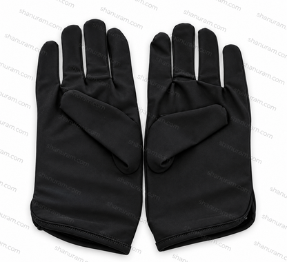 SCJ Black Dress Gloves for Jewellery Handling, Watch Handling & Professional Use | Soft Stretch Fabric | Pair