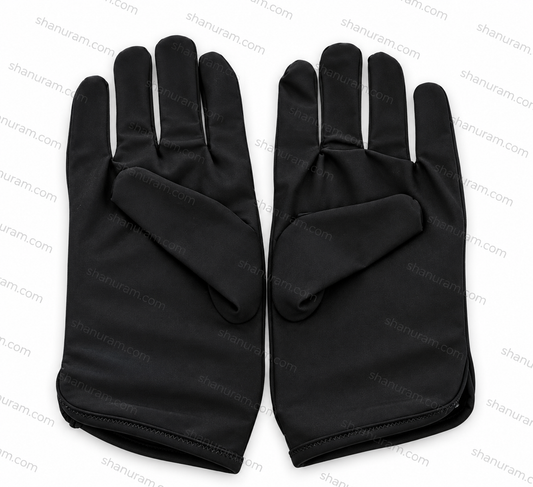 SCJ Black Dress Gloves for Jewellery Handling, Watch Handling & Professional Use | Soft Stretch Fabric | Pair