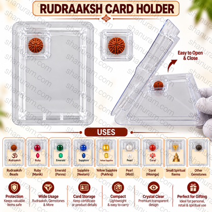 Premium Transparent Rudraksh &amp; Gemstone Card Holder – Pack of 100 Pieces | Protective Display &amp; Packaging Case
