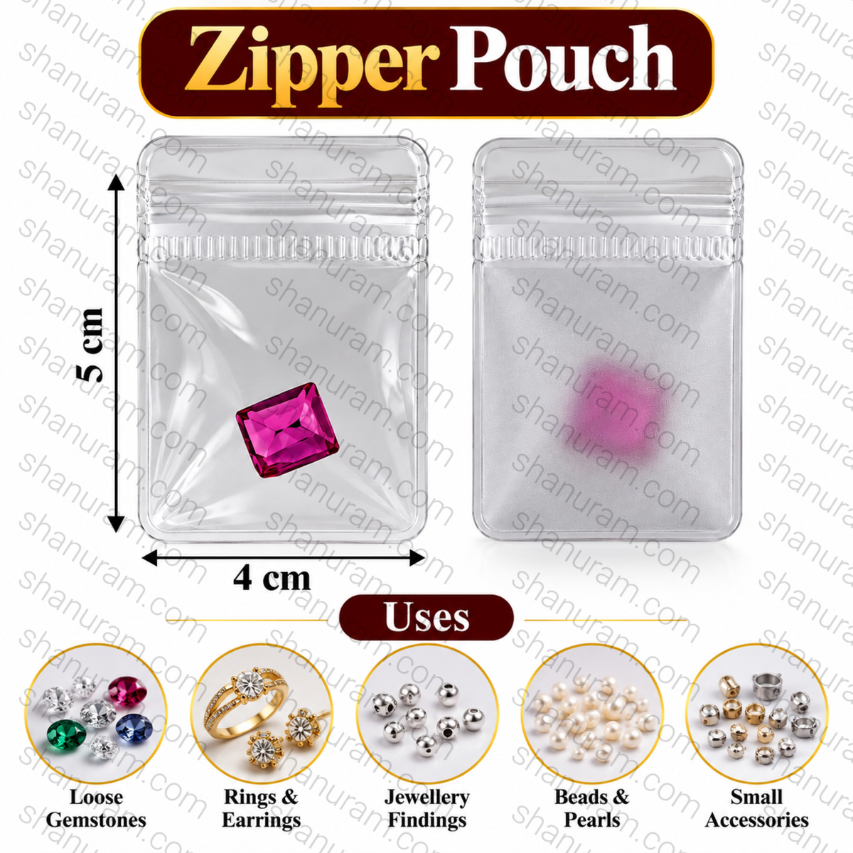Premium Transparent Zipper Pouch for Gold &amp; Silver Coins, Gemstones