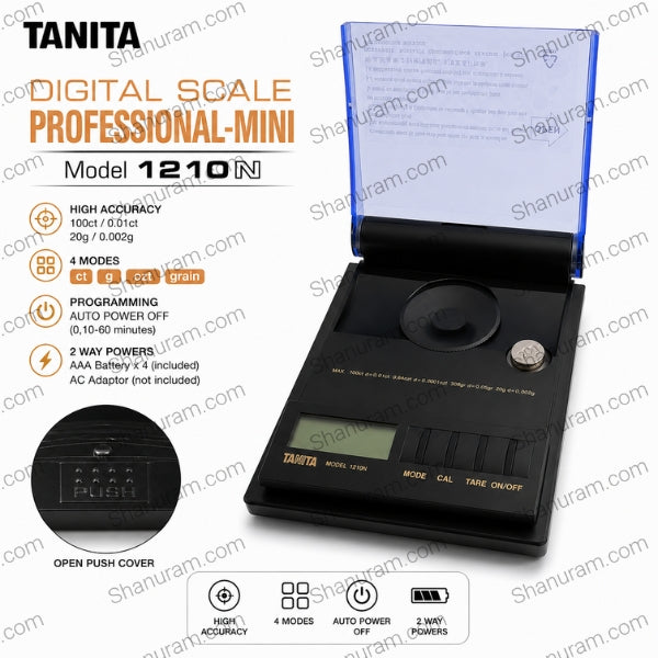 TANITA Professional-Mini Digital Scale Model 1210N – High Precision Jewellery Weighing Scale