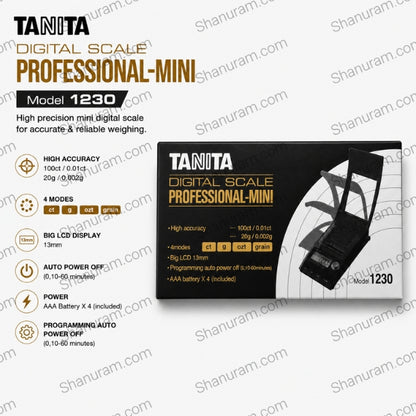 TANITA Professional-Mini Digital Scale Model 1230 – Precision Jewellery Weighing Scale