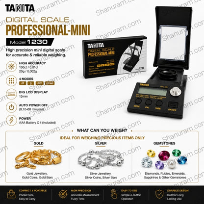 TANITA Professional-Mini Digital Scale Model 1230 – Precision Jewellery Weighing Scale