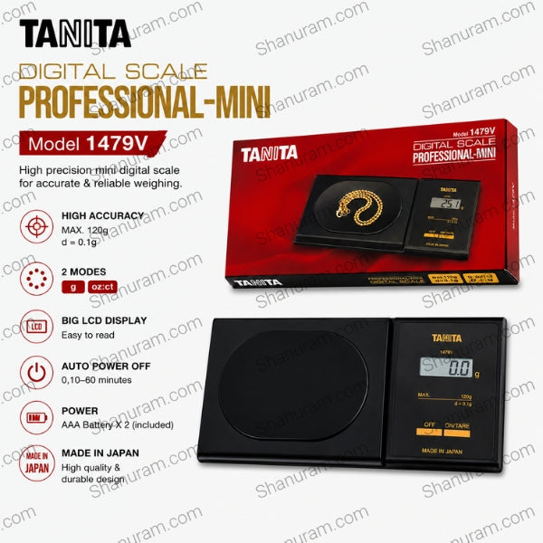 TANITA Professional-Mini Digital Scale Model 1479V – 120g Precision Jewellery Scale