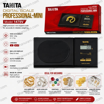 TANITA Professional-Mini Digital Scale Model 1479V – 120g Precision Jewellery Scale
