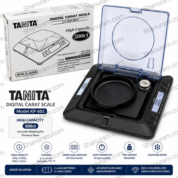 TANITA Digital Carat Scale KP-601 – 500ct High Capacity Precision Jewellery Scale
