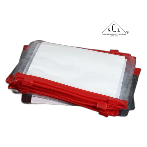 Transparent Red Zipper Pouch 100 piece/pack, 7.5 x 4.5 inch