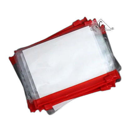Transparent Red Zipper Pouch 100 piece/pack, 5 x 3.25 inch