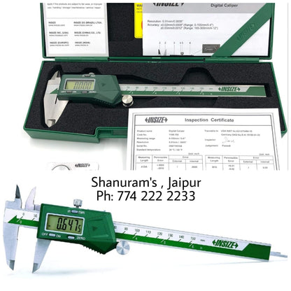 Insize Digital Vernier Caliper 150mm (6 Inch) – Stainless Steel Electronic Measuring Tool with LCD Display & Protective Case