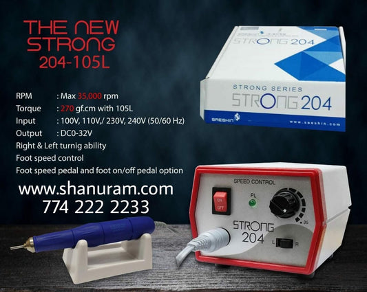Strong 204 Micro Motor Handpiece & Control Box Polishing Handpiece 220v Polish Motor Grinding Machine for Jewellery/Grinding Polish 35000r/min
